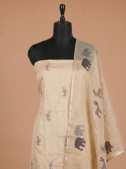 Light Lemon Yellow Embroidered Organza Unstitched Salwar Kameez