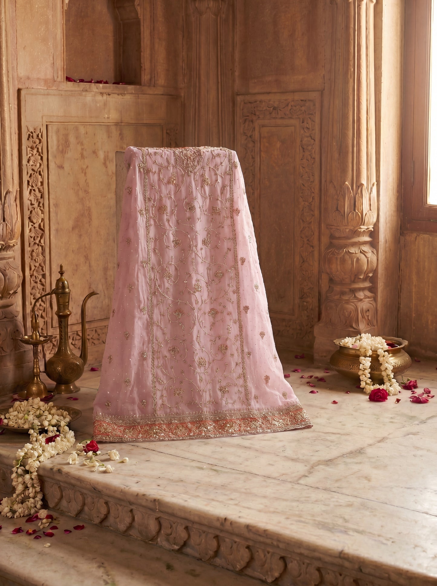Lilac Zardozi Embroidered Organza Unstitched Salwar Kameez